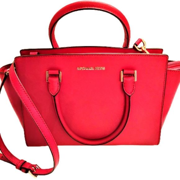 Michael Kors Handbags - NWOT Michael Kors Selma Satchel Red Saffiano Leather Crossbody